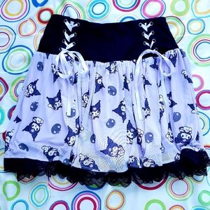 NWT Sanrio Hello Kitty Her Universe Purple Lace Zip Gothic Lolita Kuromi Skirt